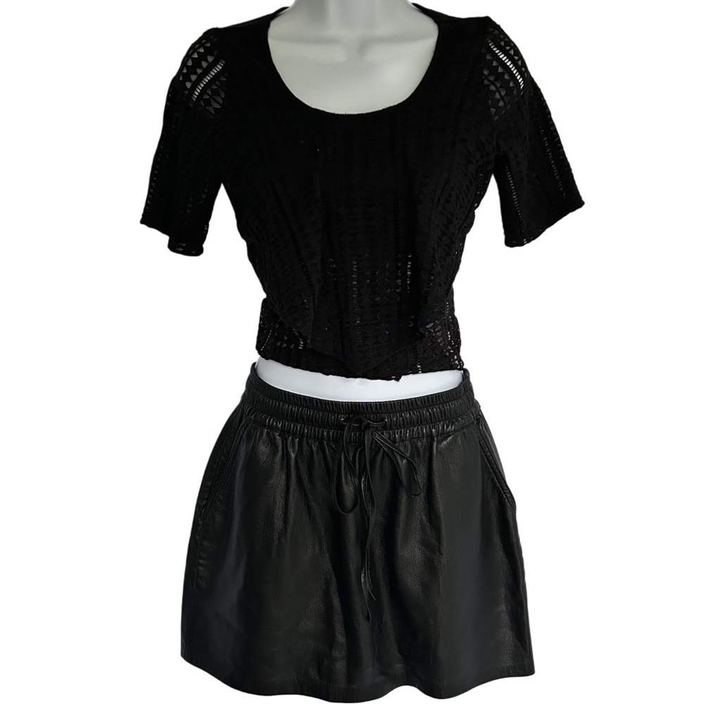 Good American Faux Leather Mini Skirt Size 2 Small - Picture 2 of 5